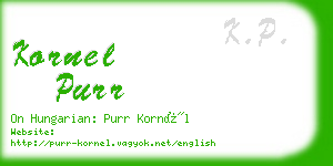 kornel purr business card